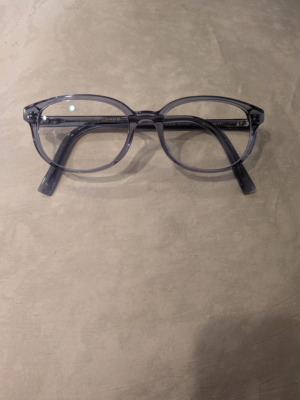 Warby Parker Translucent Gray Round Women's Glasses